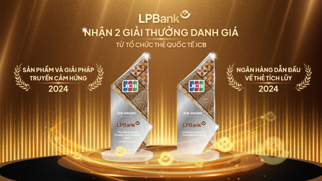 LPBank được vinh danh ở 2 hạng mục giải thưởng danh gi&aacute; của Tổ chức thẻ quốc tế JCB &nbsp;