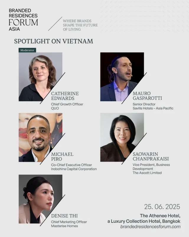 B&agrave; Thi Anh Đ&agrave;o, gi&aacute;m đốc khối Marketing Masterise Group sẽ đại diện Masterise Homes tham gia phi&ecirc;n thảo luận &ldquo;Spotlight on Vietnam&rdquo; tại Branded Residences Forum Asia 2025 &nbsp;