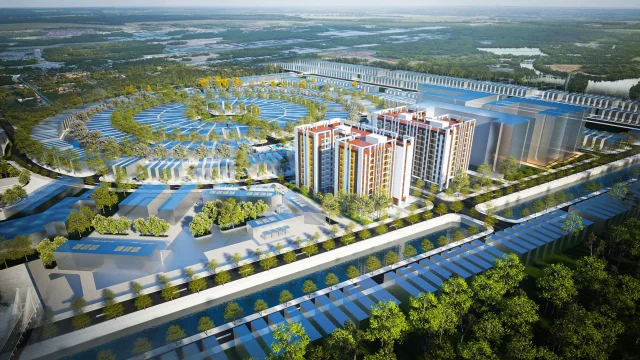 Phối cảnh c&ocirc;ng tr&igrave;nh nh&agrave; ở x&atilde; hội đặt trong tổng thể Khu đ&ocirc; thị T&amp;T C&agrave; Mau &nbsp;