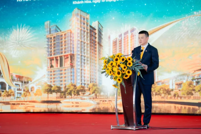 &Ocirc;ng Đặng Minh Trường &ndash; Chủ tịch HĐQT Tập đo&agrave;n Sun Group ph&aacute;t biểu tại lễ khởi c&ocirc;ng dự &aacute;n Khu đ&ocirc; thị hỗn hợp Nha Trang &nbsp;