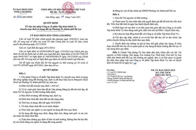 Dự án tại Lâm Đồng của Tập đoàn Khải Vy được phép xây dựng trên đất nông nghiệp? - Ảnh 1