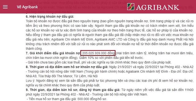 Th&ocirc;ng b&aacute;o rao b&aacute;n khoản nợ của Tập đo&agrave;n Xu&acirc;n L&atilde;m ng&agrave;y 19/9/2021. &nbsp;