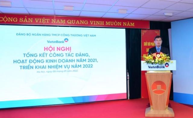 Chủ tịch VietinBank Trần Minh B&igrave;nh ph&aacute;t biểu tại hội nghị. &nbsp;