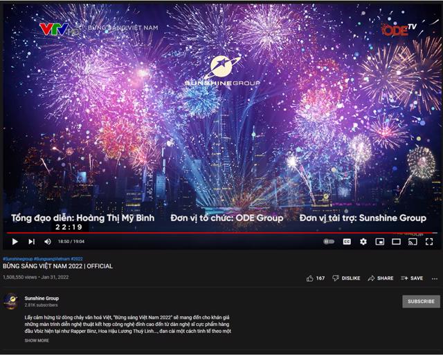 Bừng s&aacute;ng Việt Nam đạt hơn 1,5 triệu view tr&ecirc;n Youtube &nbsp;