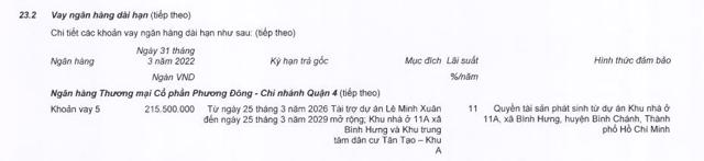 OCB l&agrave; chủ nợ lớn nhất tại Nh&agrave; Khang Điền (Nguồn: BCTC hợp nhất qusy 1/2022 tại KDH) &nbsp;