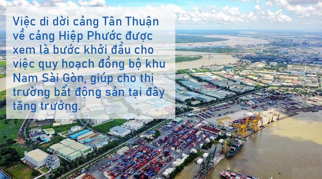Việc di dời cảng T&acirc;n Thuận về cảng Hiệp Phước được xem l&agrave; bước khởi đầu cho việc quy hoạch đồng bộ khu Nam S&agrave;i G&ograve;n &nbsp;