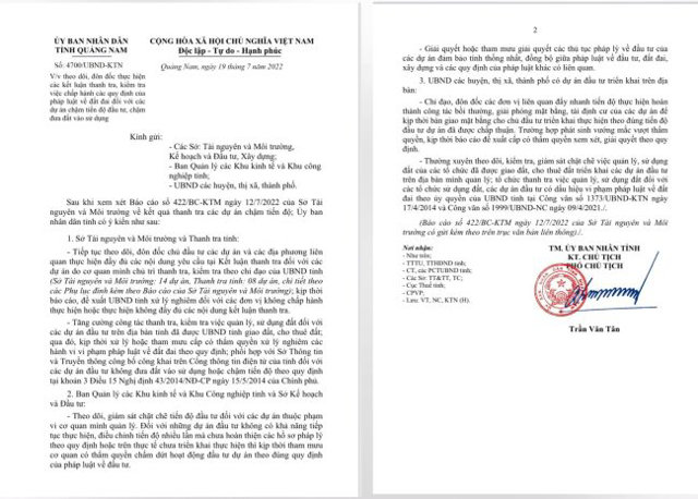 Quảng Nam: Xem xét chấm dứt hoạt động đầu tư đối với dự án không triển khai - Ảnh 2