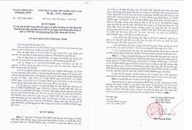Ng&agrave;y 20/07/2022, UBND tỉnh Bắc Ninh ban h&agrave;nh Quyết định 309/QĐ-UBND