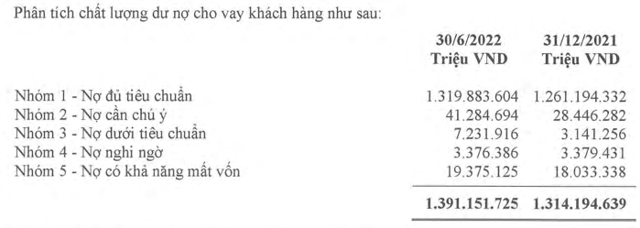 Chi tiết c&aacute;c nh&oacute;m nợ của Agribank. (Nguồn: BCTC Agribank). &nbsp;