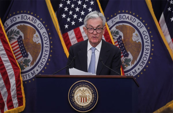 Chủ tịch Fed Jerome Powell trong cuộc họp báo ngày 22/3.