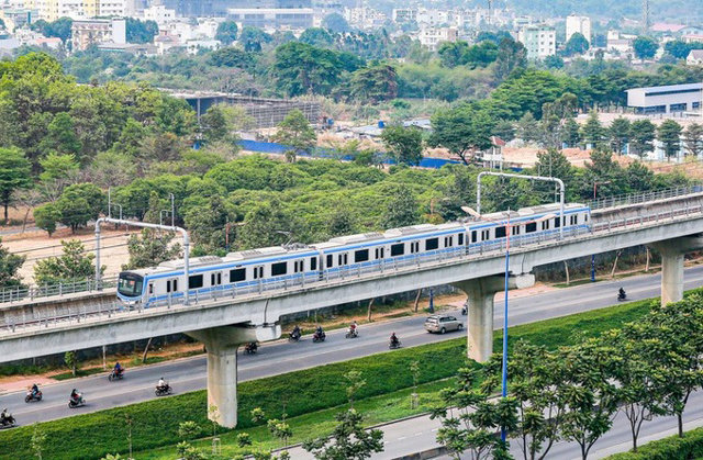 Tuyến Metro số 1 chạy thử to&agrave;n tuyến trước 2/9. Ảnh: VNE. &nbsp;