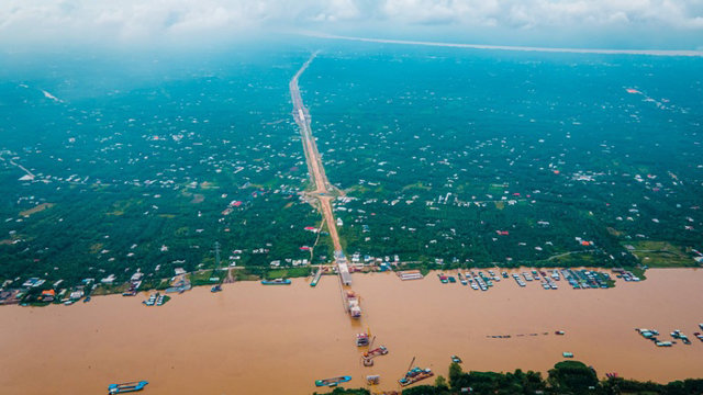 Công trường giữa dòng sông Tiền, xây Cầu Rạch Miễu 2 nối Tiền Giang - Bến Tre - Ảnh 11