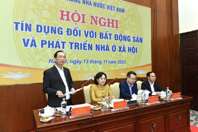 Hội nghị t&iacute;n dụng đối với bất động sản v&agrave; ph&aacute;t triển nh&agrave; ở x&atilde; hội. (Ảnh: SBV) &nbsp;