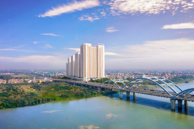 T&ograve;a River với 3 mặt hướng s&ocirc;ng Hồng v&agrave; s&ocirc;ng Đuống