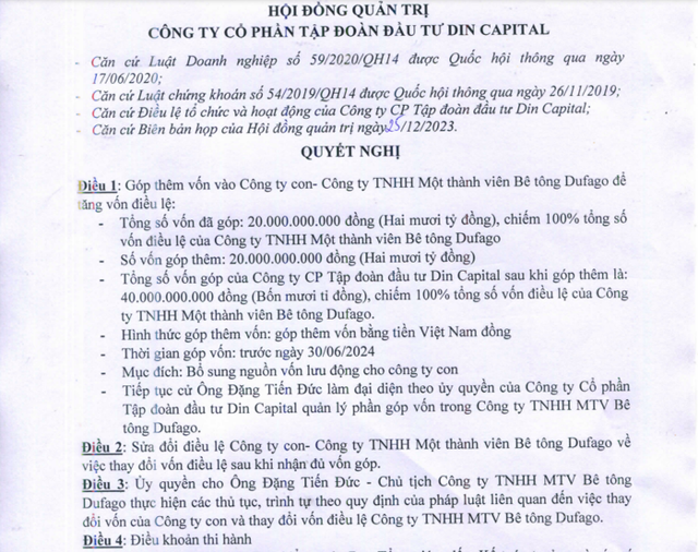 Đại gia Lê Trường Kỹ rót thêm hàng chục tỷ đồng cho Bê tông Dufago - Ảnh 1