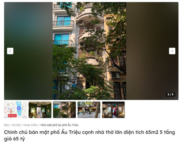 Tin rao b&aacute;n căn nh&agrave; tại phố Ấu Triệu tr&ecirc;n trang Batdongsan.com &nbsp;