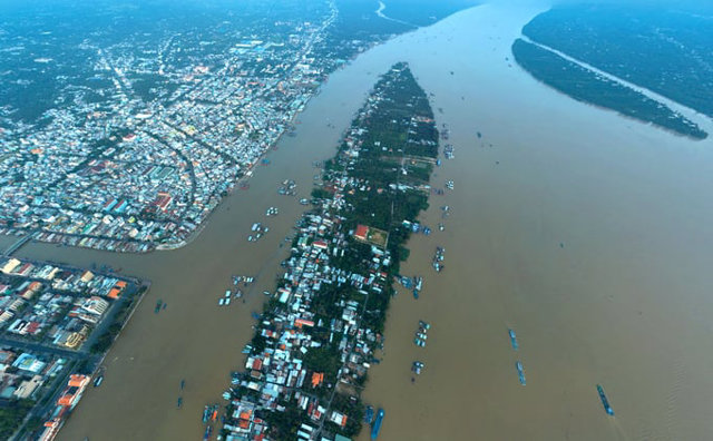 Cồn T&acirc;n Long nh&igrave;n từ tr&ecirc;n cao.