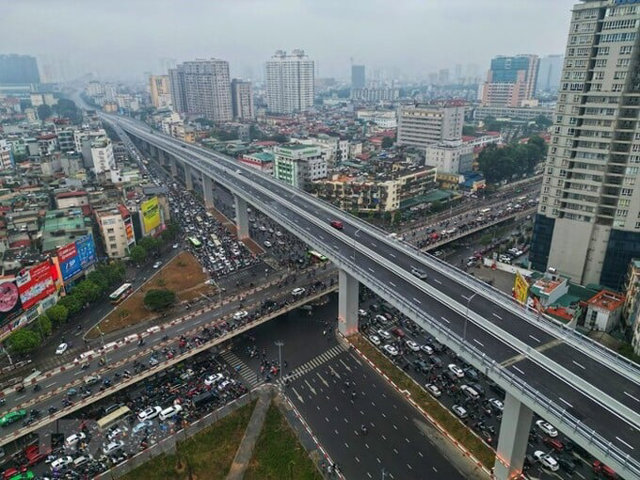 Đường V&agrave;nh đai 2 tr&ecirc;n cao. Ảnh: Tuấn Anh/TTXVN