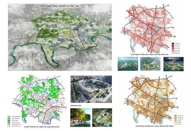 Phối cảnh quy hoạch chung đ&ocirc; thị Việt Y&ecirc;n đến năm 2045