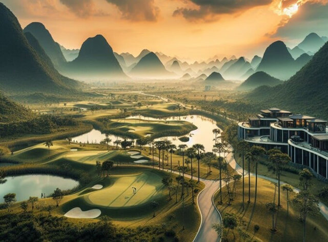 H&igrave;nh ảnh s&acirc;n golf tương lai tại tỉnh Bắc Giang do AI vẽ &nbsp;