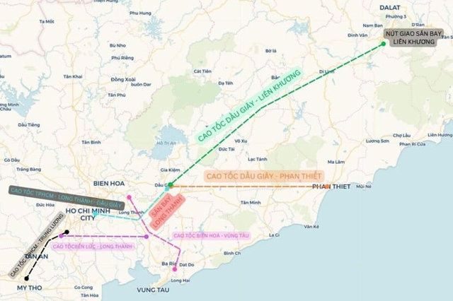 Một số tuyến cao tốc quanh s&acirc;n bay Long Th&agrave;nh