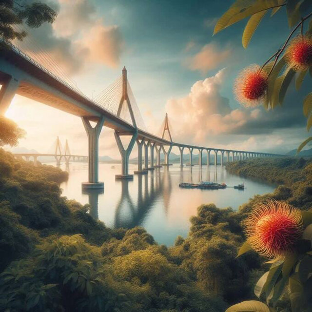 Cầu Cần Thơ cũng được xếp v&agrave;o danh s&aacute;ch những c&acirc;y cầu đẹp nhất tại Việt Nam (Ảnh: Copilot)