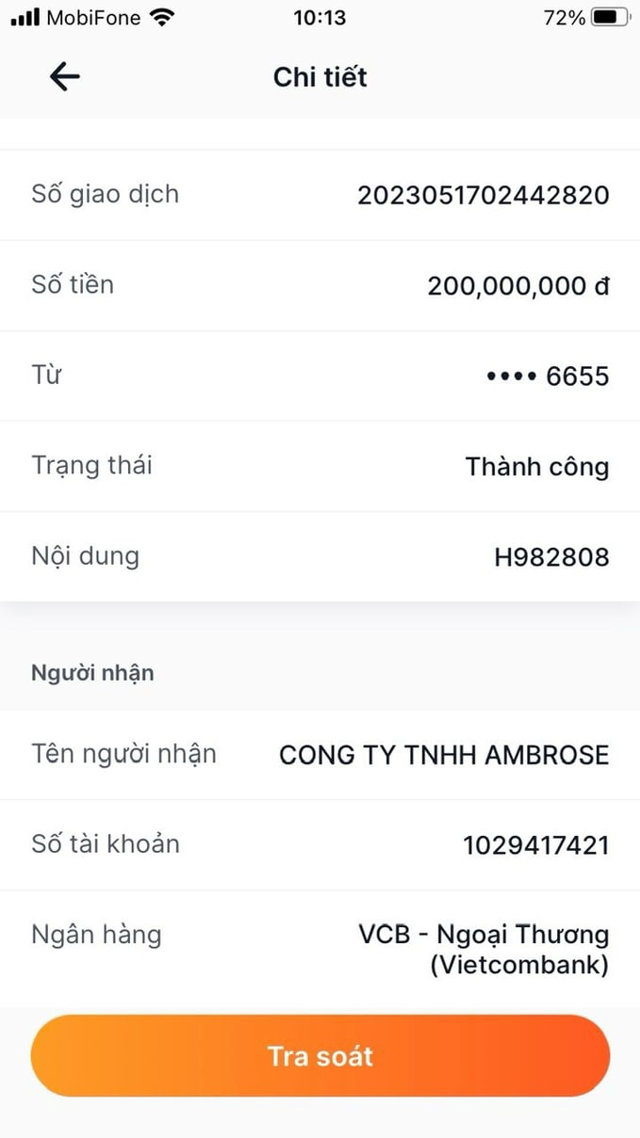Anh Hiệp nạp 20.000 USD v&agrave;o số t&agrave;i khoản của s&agrave;n cung cấp.