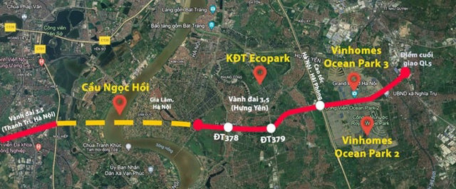 V&agrave;nh đai 3,5 đi qua 3 đại đ&ocirc; thị của tỉnh Hưng Y&ecirc;n. Ảnh: Google map