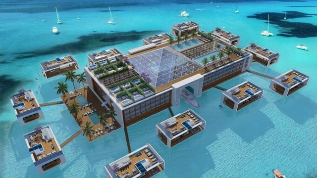 Kh&aacute;ch sạn nổi tr&ecirc;n biển đầu ti&ecirc;n của thế giới ở Dubai mang thương hiệu Kempinski. Ảnh: Kempinski Hotels