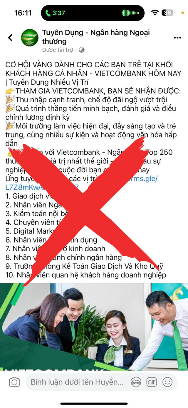 Vietcombank cảnh báo đối tượng mạo danh ngân hàng lừa đảo, chiếm đoạt tài sản - Ảnh 2