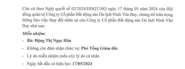 Quyết định miễn nhiệm chức danh Ph&oacute; tổng gi&aacute;m đốc đối với Hoa hậu Ngọc H&acirc;n