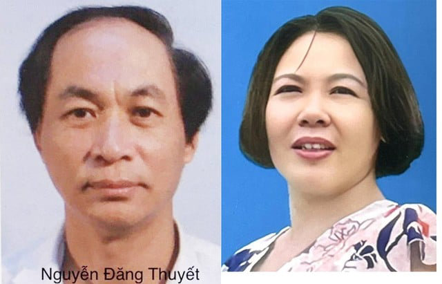 Bị can Nguyễn Đăng Thuyết v&agrave; Nguyễn Thị H&ograve;a.