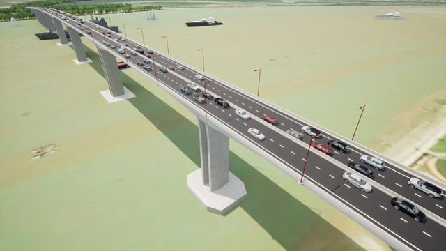 Cầu Nhơn Trạch 2 sẽ đối xứng với cầu Nhơn Trạch. Ảnh: PMU Mỹ Thuận &nbsp;