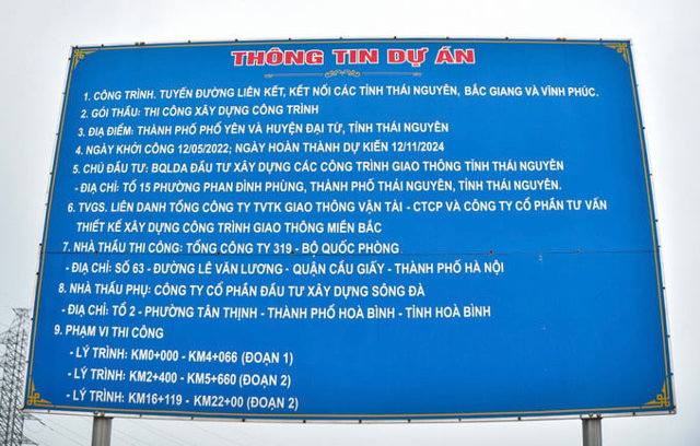 Bảng th&ocirc;ng tin của dự &aacute;n. Ảnh: Internet &nbsp;