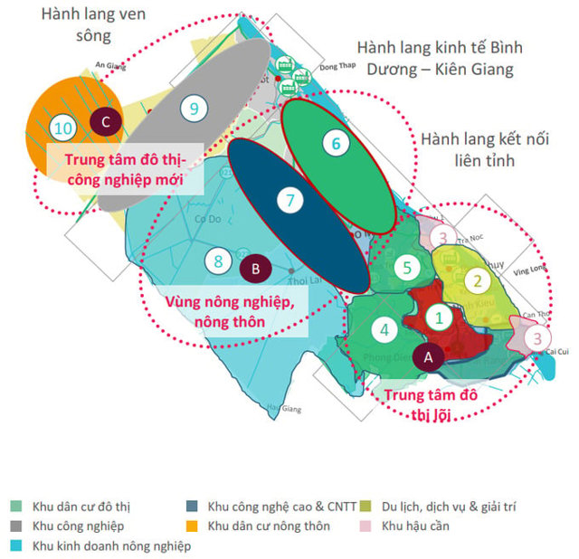 Quy hoạch ph&acirc;n v&ugrave;ng TP. Cần Thơ thời kỳ 2021-2030, tầm nh&igrave;n đến năm 2045. Ảnh: Internet