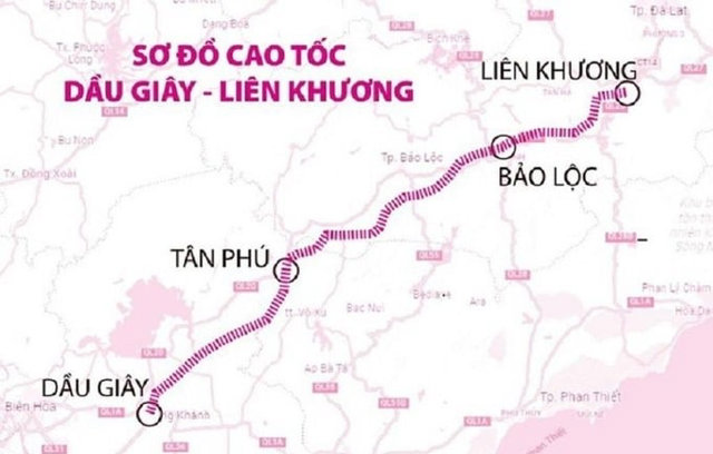 Cao tốc Dầu Gi&acirc;y - T&acirc;n Ph&uacute; thuộc cao tốc Dầu Gi&acirc;y - Li&ecirc;n Khương. Ảnh: Internet