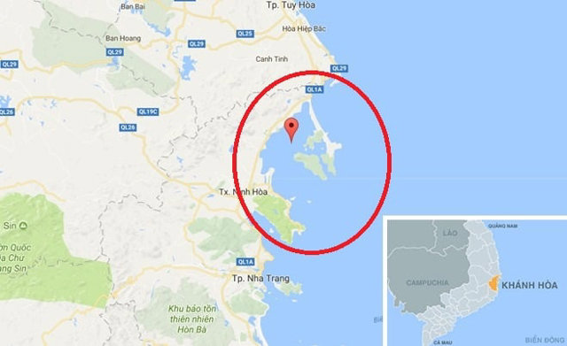 Vị tr&iacute; Khu kinh tế V&acirc;n Phong, tỉnh Kh&aacute;nh H&ograve;a. Ảnh: Google map