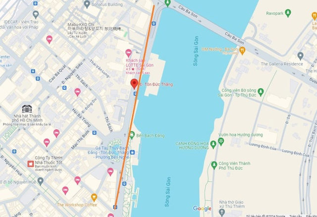 Sẽ ngầm h&oacute;a tuyến đường T&ocirc;n Đức Thắng. Ảnh: Google Map