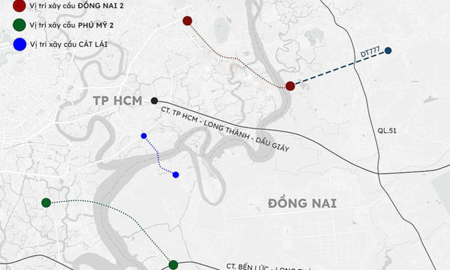 TP. HCM sẽ tiến h&agrave;nh x&acirc;y dựng "tam cầu" kết nối với tỉnh Đồng Nai. Ảnh: Internet &nbsp;