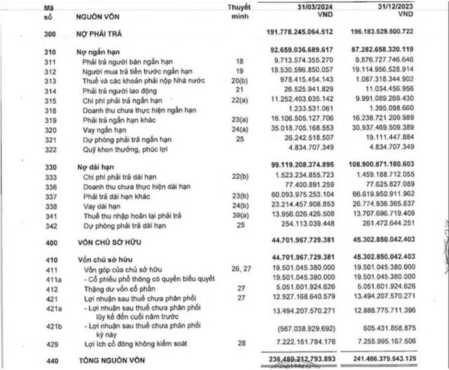 Nợ phải trả của Novaland gần 192.000 tỷ đồng cao hơn 4 lần vốn chủ sở hữu. &nbsp;