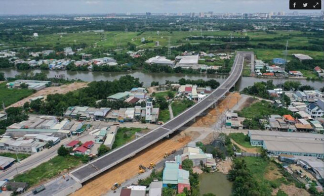 Cầu C&acirc;y Kh&ocirc; hiện đang từng bước được ho&agrave;n thiện, dự kiến sẽ th&ocirc;ng xe v&agrave;o dịp 2/9. Ảnh: Internet