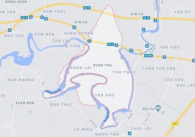 Vị tr&iacute; x&atilde; Xu&acirc;n Thu. Ảnh: Google Map &nbsp;