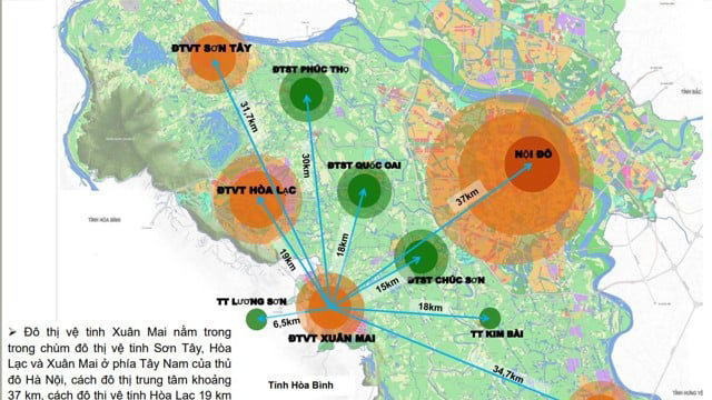 Khu vực sẽ được quy hoạch th&agrave;nh th&agrave;nh phố về gi&aacute;o dục, đ&agrave;o tạo, khoa học ở ph&iacute;a T&acirc;y, H&ograve;a Lạc, Xu&acirc;n Mai với trung t&acirc;m l&agrave; Khu C&ocirc;ng nghệ cao H&ograve;a Lạc. Ảnh: Internet