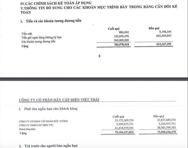 D&acirc;y c&aacute;p điện Việt Th&aacute;i chỉ c&oacute; hơn 886 ngh&igrave;n đồng tiền mặt &nbsp;