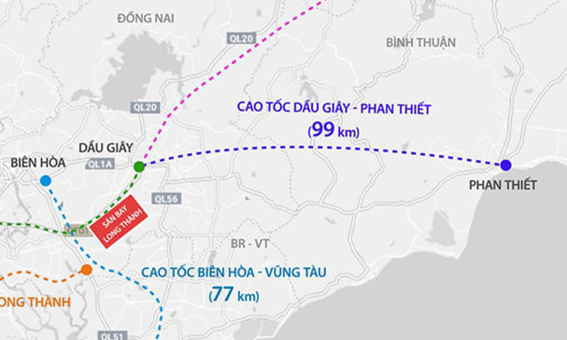 Vị tr&iacute; nơi x&acirc;y dựng tuyến cao tốc Dầu Gi&acirc;y - Phan Thiết. Ảnh: Internet &nbsp;