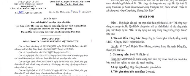 UDIC &ldquo;một m&igrave;nh một chợ&rdquo; tr&uacute;ng G&oacute;i thầu số 30 do Cảng h&agrave;ng kh&ocirc;ng Việt Nam l&agrave;m chủ đầu tư, trị gi&aacute; hơn 146 tỷ đồng&nbsp; &nbsp;