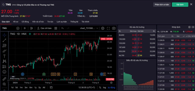 Cổ phiếu TNG vẫn đang trong đ&agrave; đi l&ecirc;n&nbsp;