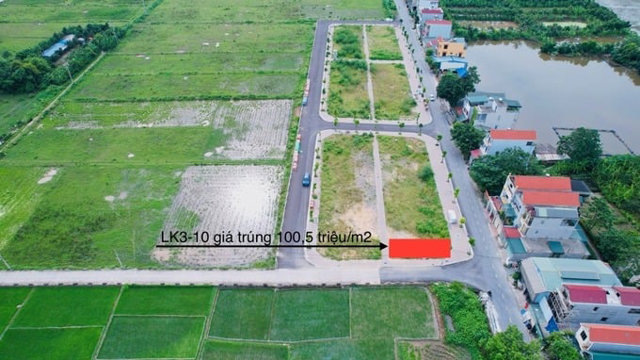 L&ocirc; đất tr&uacute;ng đấu gi&aacute; c&oacute; gi&aacute; 100,5 triệu đồng/m2 tại x&atilde; Thanh Cao, huyện Thanh Oai. Ảnh: Bất động sản T&acirc;m Ph&uacute;c.