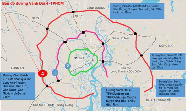 V&agrave;nh đai 4 TP. HCM l&agrave; con đường quan trọng kết nối c&aacute;c tỉnh Đ&ocirc;ng Nam Bộ. Ảnh internet