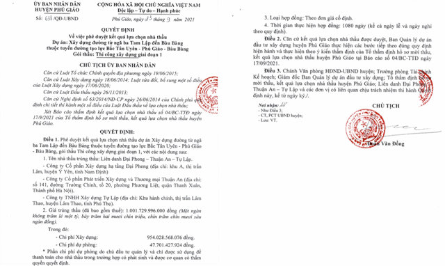 Li&ecirc;n danh C&ocirc;ng ty Đại Phong - Tập đo&agrave;n Thuận An - C&ocirc;ng ty TNHH X&acirc;y dựng Tự Lập tr&uacute;ng thầu với gi&aacute; hơn 1.001,72 tỷ đồng